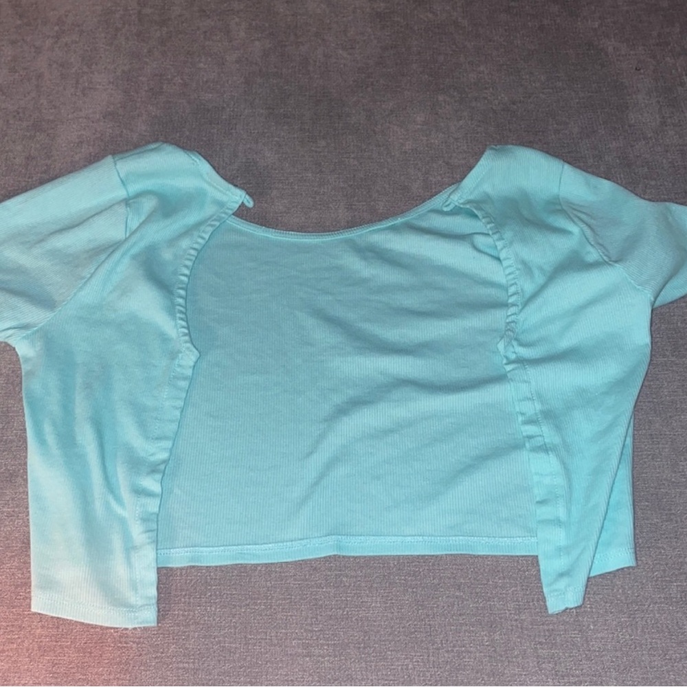 Wild Fable Women's Light Aqua Open Knit Cardigan